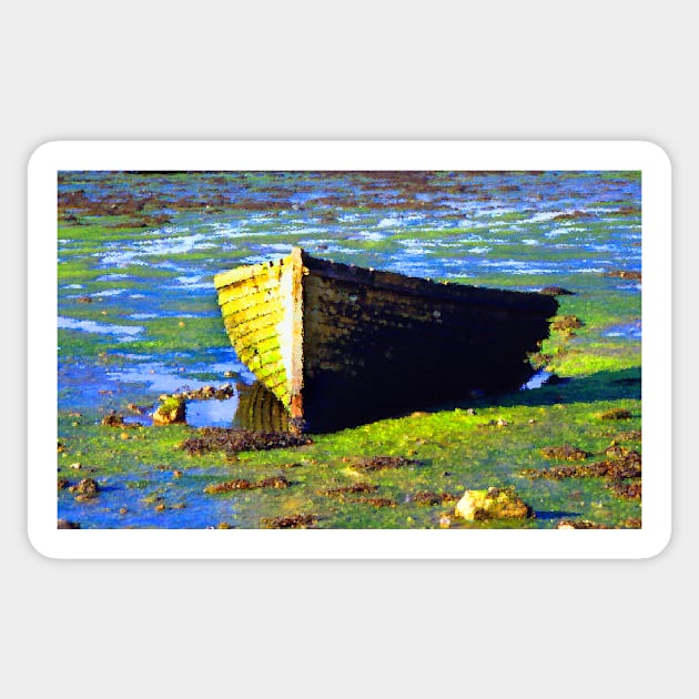 An Abandoned Rowboat Sticker by jwwallace